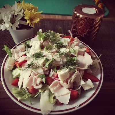 Bunter gemischter Salatteller Salat_Teller_Filter