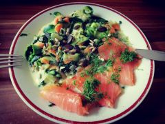 Zucchini Nudeln mit Spinat Créme Sauce